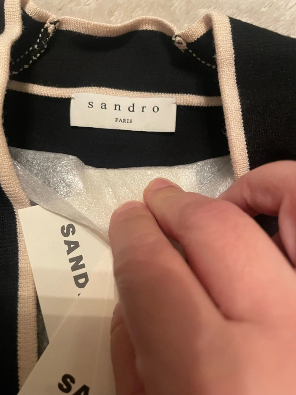 Sandro Black Cardigan with White Trim and Buttons brand new!! - Picture 9 of 15